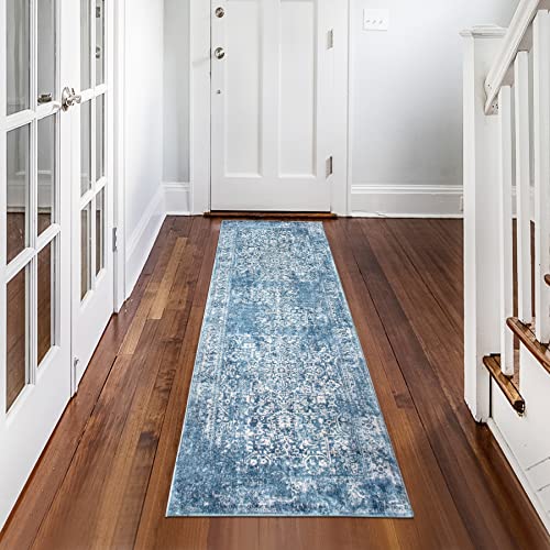 Matbar Boho Hallway Runner Rug Non Slip 2X6 Kitchen Runner Rug Machine Washable Blue Heavily Soft Laundry Room Rugs And Mats Large Indoor Runner Rugs For Entryway Bathroom Bedroom #TOP20