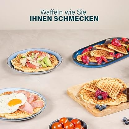 Princess Waffeleisen 132380, Mit Herzwaffelform, 1200 Watt, 0,85m Kabellänge, 5 Heizstufen, Mit Kontrollleuchte – Bild 7