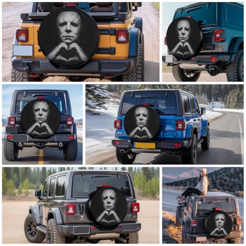 Image of GENANY Night Terror Killer Father's Day PVC Spare Tire Cover for RV Trailer, Waterproof, Size 16 Fits 29-31 Inch