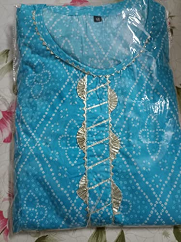 Image of Aarohi Home Decor Women's Cotton Lehriya Print Straight Kurta || Women Lehriya Febric Cotton A-line Kurta || Kurta for Women