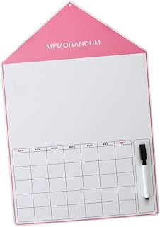 WEKADRIN Tablero Magnético De Mensajes Con Diseño De Casa Pizarra Erasable Para Frigorífico Con Bolígrafo Etiquetas Para Recordatorios Color Rosa