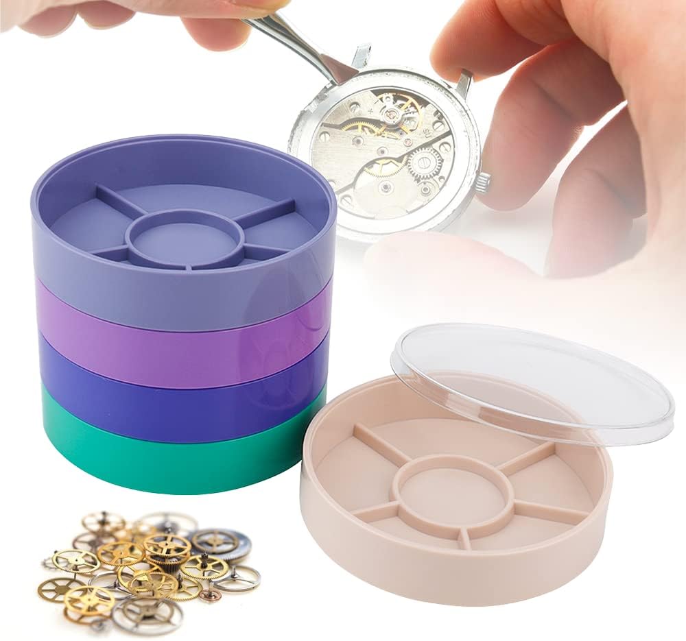 Watris Veiyi 5 Layer Watch Parts Storage Box, Watch Screws Cotainer, Watch Movement