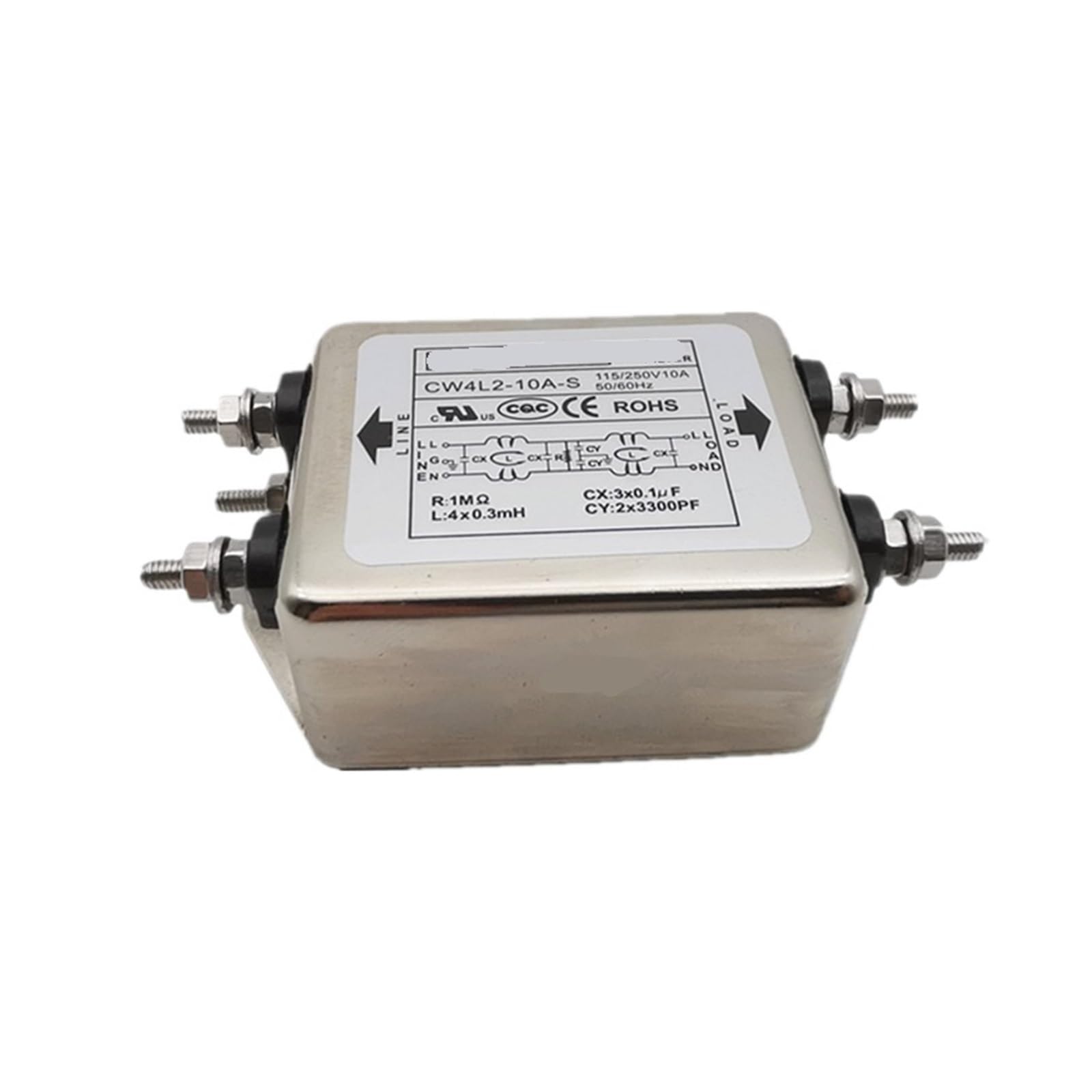 WBBAYDRFR CW4L2-10A-S Single-Phase AC Power Filter 220V 10A Anti-Interference Noise