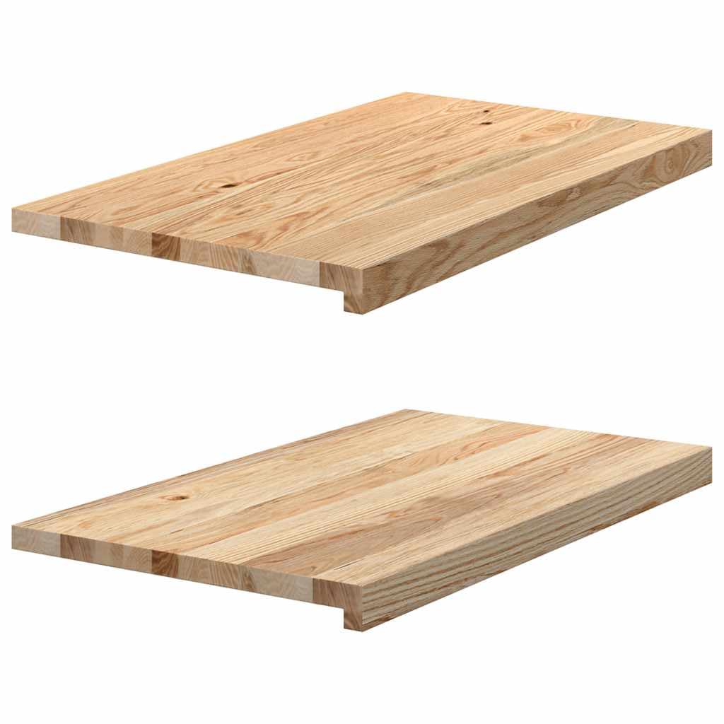 Vidaxl (Natural, 70 X 40 X 2 Cm) Window Sills Window Ledge Window Board 2 Pcsâ Untreated Solid Wood Oak