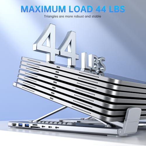 Umaniy Soporte Ordenador Portátil 8 en 1 Docking Station USB C Laptop Stand Estación de Acoplamiento USB C Hub HDMI 4K PD100W Dock USBC Soporte Portatil Adaptador Tipo C Compatible con MacBook Pro/Air - imagen 5