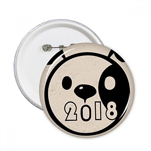 Badge rond Bonne Année 2018 pour personnaliser vos vêtements de fête lors du réveillon
