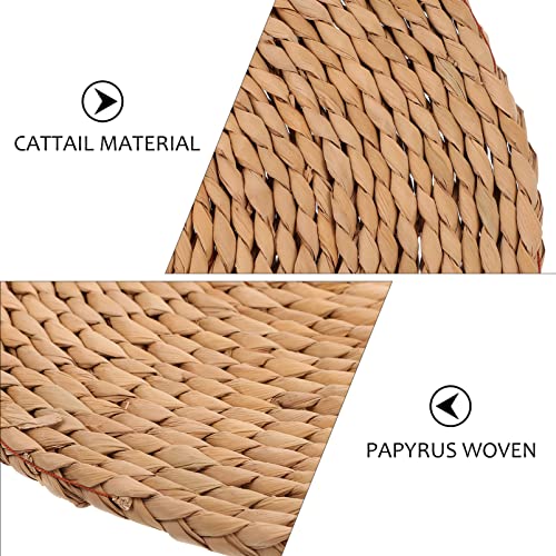 Vosarea Meditation Cushion Japanese Traditional Tatami Round Braided Straw Meditation Futon Flat Cushion Floor Pouf Mat Chair Pad Ottoman Footstool For Zen Yoga Practice Brown Floor Pillow #TOP4