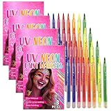 Schwarzlicht Farbe Neon Schminke,2026 Neon Schminke Glow in the Dark,Face Paint Stifte, Bodypainting Farben Set Für Festival Party Deko,Face Body Paint Für Neon Party Festival Deko (4PCS)