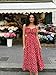 Scarlet Darkness Floral Dresses for Women 2026 Summer Graduate Sundress Wedding Guest Dress Red Floral M