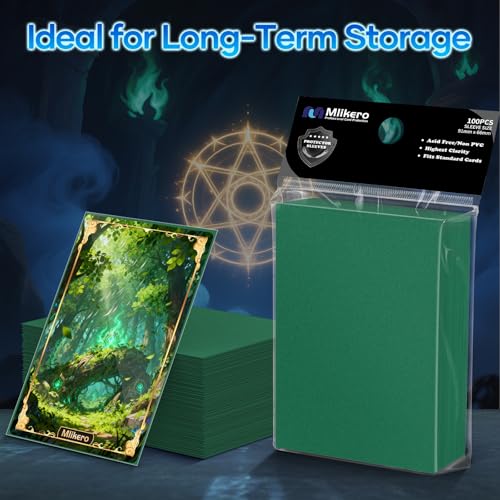 Image of 500 Count Card Sleeves, Matte Magic Card Sleeves, Smooth Shuffle & Tear Resistant, Fit for MTG, TCG, CCG (Dark Green)