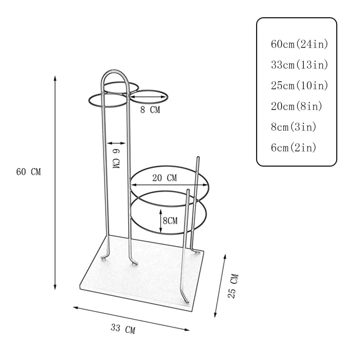 Resistente DiseñO Soporte De Paraguas De Metal Bastidores De Paraguas Almacenados 6 Marco De Paraguas Soporte De Paraguas para Bastones Bastones Paraguas Alta Durabilidad(White)