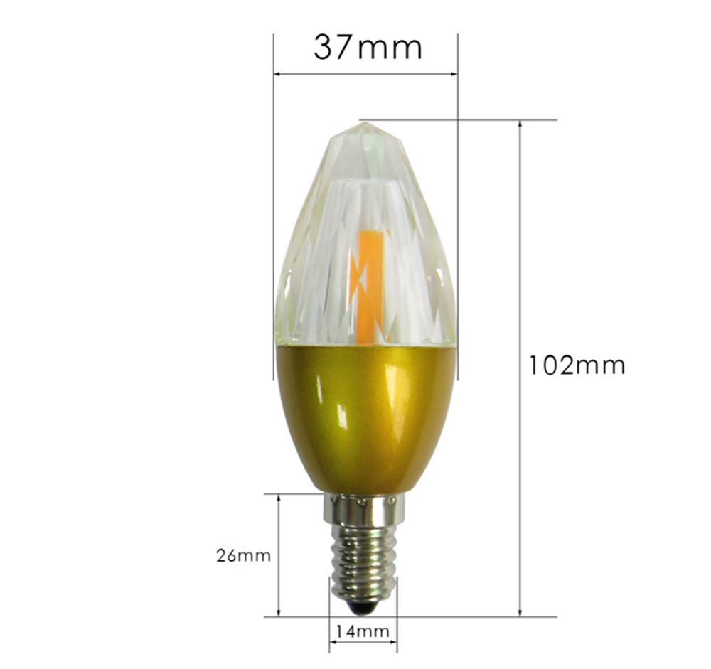 Lampadine a LED, AC85-265V, Lampadine non dimmerabili E14 in cristallo per illuminazione domestica, Basi E14, 5W (equivalente alogeno 50W), 450-500LM, 3000K / 6000K, confezione da 10 LLPYLED