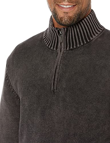 Goodthreads Men's Soft Cotton Quarter-Zip Sweater, Washed Black, 3X-Large #TOP2