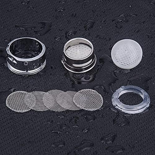 3 Pack Tap Faucet Aerator, 24mm Kitchen Sink Aerator Replacement Parts with Gasket Brass Shell, 15/16-Inch Male Threads Aerator Bathroom Faucet Filter, Polished Chrome