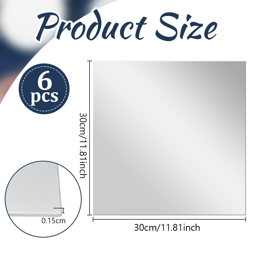 OLYCRAFT 6Pz Lastra di Alluminio Quadrata 6061-T6 30x30cm Lamiera di Alluminio Piana Liscia Spessore 1.5mm Piastra Metalliche Quadrata con Pellicola Protettiva per Taglio Laser Fai da Te Lavori