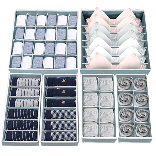 Onlyesh 6 Cajas Organizador Cajones, Organizador Cajones Ropa Interior, Organizador de Cajones Plegables para Calcetines, Ropa Interior, Corbata, Bufandas Cover