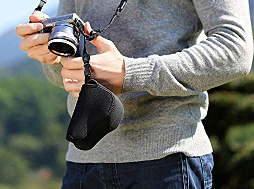 Jjc Black Ultra Light Neoprene Camera Case Pouch Bag For Sony Alpha A6600 A6500 A6400 A6300 A6100 A6000 A5100 With Sony Selp1650 16-50Mm Zoom Pancake Lens, Size 120 X 73 X 87Mm (W X H X D) #TOP6