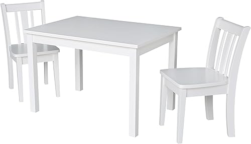 International Concepts - Mesa con 2 sillas Juveniles San Remo, color blanco