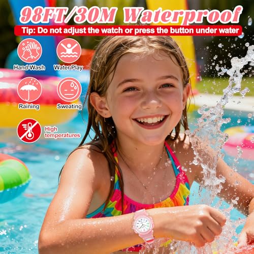 Image of Juboos Kids Watch Analog for Boys Girls, Childrens Waterproof Soft Strap Kids Time Teaching Quartz Wristwatch for Ages 5-15