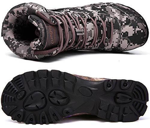 cungel Men's Tactical Military Boot Waterproof Digital Camo Work Combat Boots 8 Inch Lightweight Breathable Durable High-Cut(Digital camo,11)