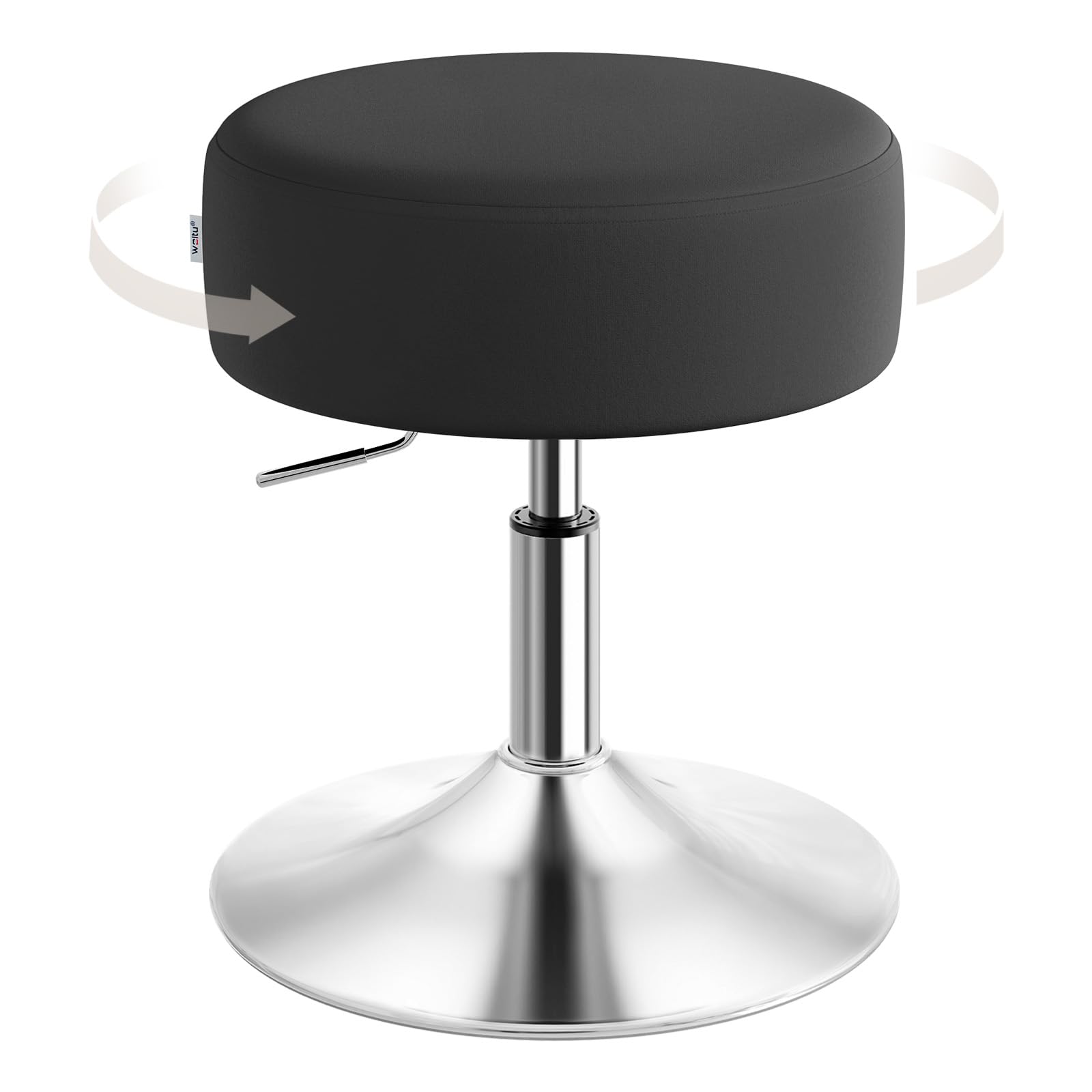 WOLTU Schminktisch Hocker, Schminkstuhl, Barhocker Rund, Höhenverstellbar, 360° Drehbar mit Verdickter Polsterung, für Schminktisch, Schlafzimmer, Esszimmer