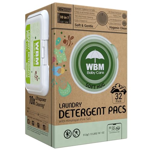 WBM Baby Care Laundry Detergent Pods, 32 Count | Laundry Pods Specially Designed For Clothes | Soft Hug Fragrance With 10x Ultra Power Cleaning