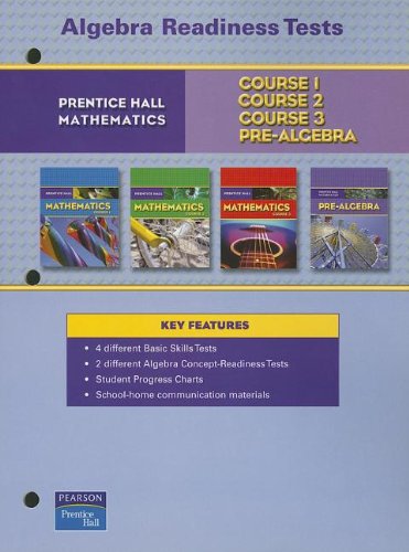 PRENTICE HALL MATH ALGEBRA READINESS TESTS BLACKLINE MASTERS 2007