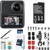 KanDao QooCam 3 Action Camera with Dual 1/1.55" Sensors, 5.7K 30FPS 360 Sports Camera, HDR Video, 62MP Panoramic Photo, DNG8, F1.6 Large Aperture, Stabilization, Waterproof, Superior Night Shot