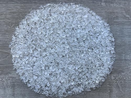 Image of GAF TREASURES 2 oz Lot Citrine Semi Tumbled Gemstone Chips, Crushed Mini Crystals, Undrilled Crystal Chips (Clear Quartz)