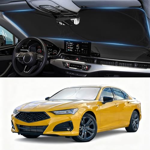 Image of Windshield Sun Shade for Acura TLX Sedan 2021-2025 2026, Custom-Fit TLX Sun Visor Protector, 99% UV Block Heat Sun Shield, Silver Reflective Front Window Sunshade