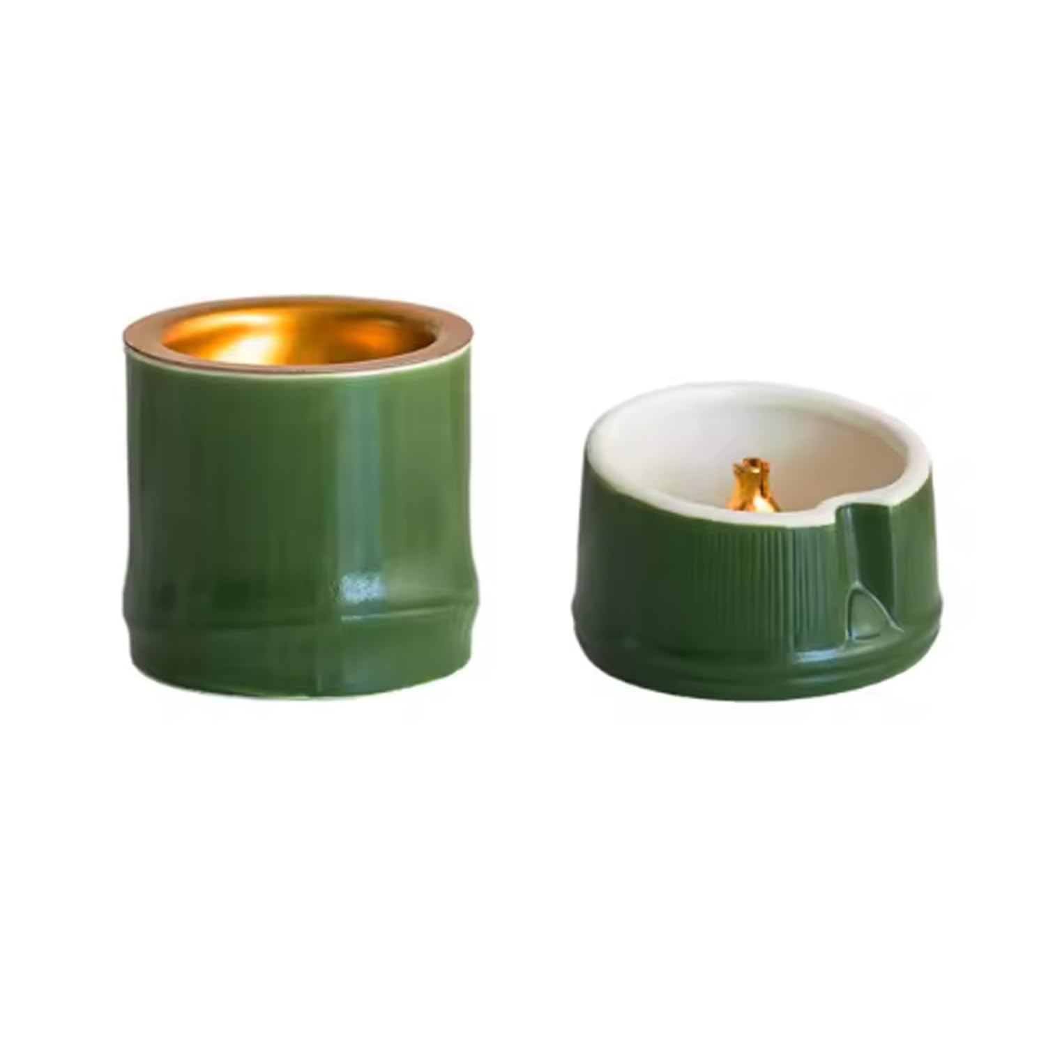Arfuka Ceramic Incense Holder Bamboo Shaped Incense Burner For Sticks & Cones, With Ash Catcher - Perfect For Meditation, Yoga, Spa And Home Aromatherapy Décor Pack Of 2