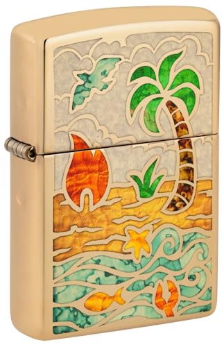 Encendedor Zippo diseño Beach Day latón pulido