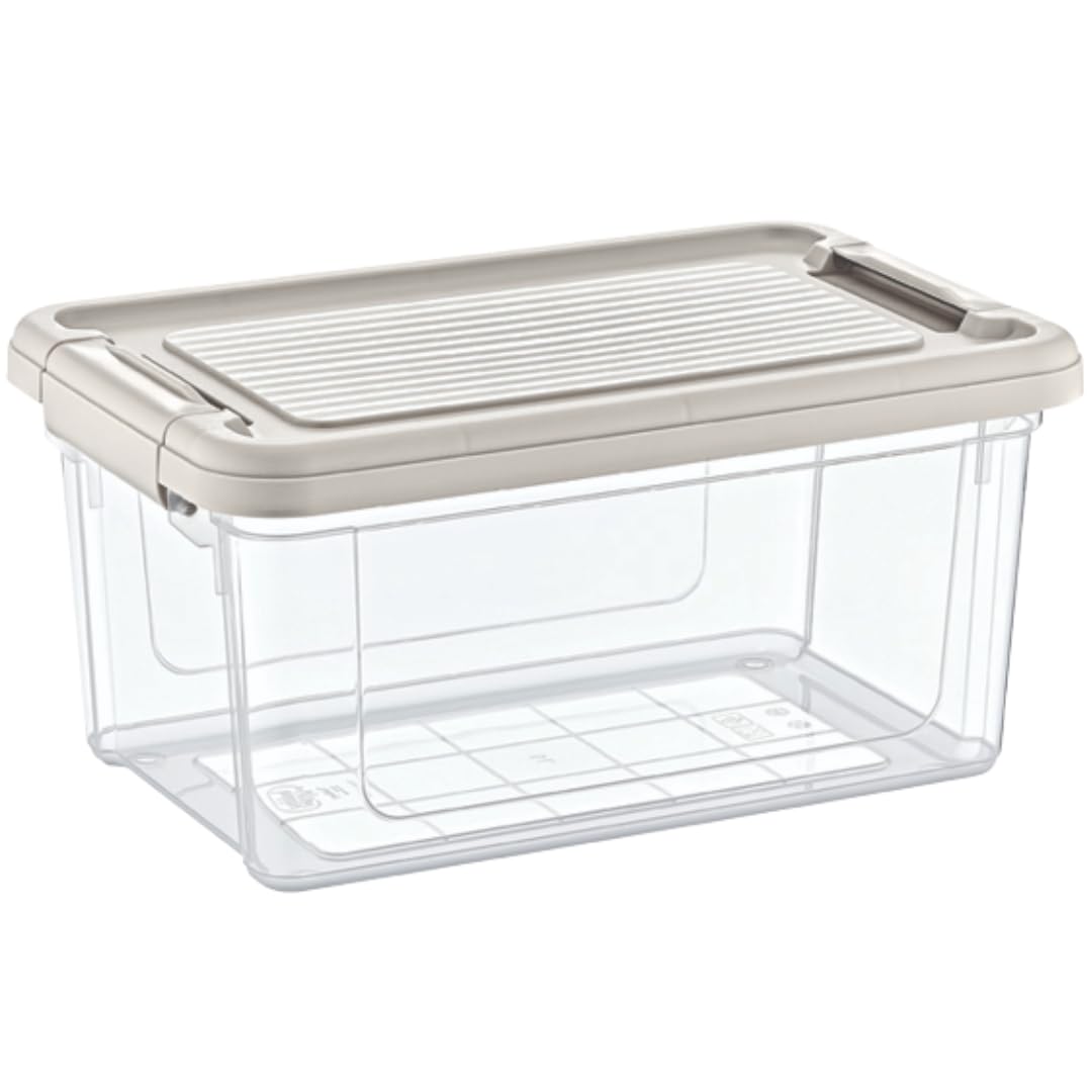 DTD QUALITY MATTERS 5L Storage Box with Lids, Heavy Duty Strong & BPA Free Stackable Plastic Storage Box, Multipurpose Clear Storage Box, Storage Tubs for Home, Office, Kitchen Made in UK (Clear)