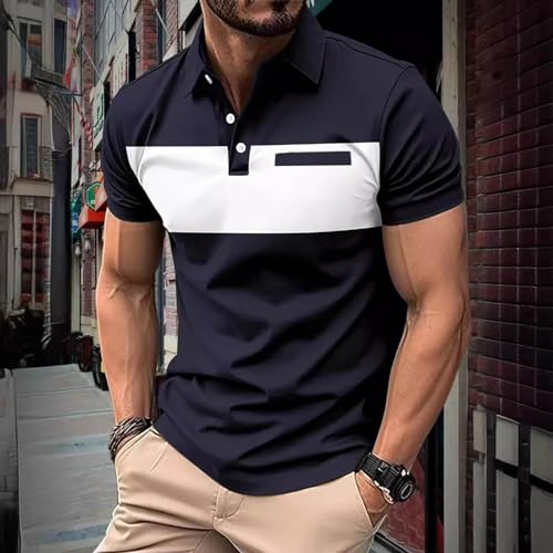 Mens Resort Wear 2025 Performance Short Sleeve Polo Shirt Moisture Wicking Casual Workout Big and Tall Golf Shirts2
