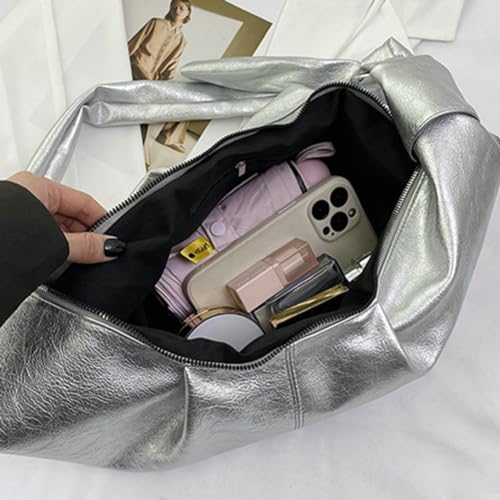 Image of Pocadri Womens Fashion Shoulder Crossbody Bag Soft Vegan leather Hobo Tote Purse Large Dumpling Handbag Top Handle Y2k Satchel, Black