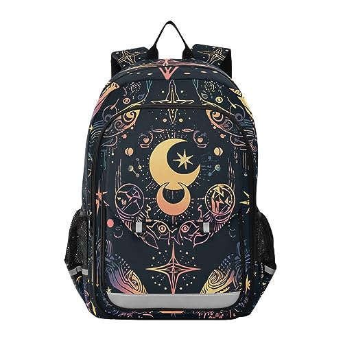 ALAZA Moon Stars Alchemy Witch Laptop Backpack Purse for Women Men Travel Bag Casual Daypack with Compartment & Multiple Pockets