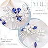 IYOU Peigne à Cheveux de Mariage Cristal pour Femmes Accessoires de Cheveux Strass Bleu Tête de Fleur Pièce à cheveux le bal de fin d'année pour les Mariée et les Demoiselles d'honneur #2