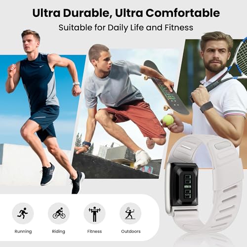 Image of VEMIGON Silicone Sport Band Compatible with Whoop 5.0 One /Peak, Life /MG, Breathable, Adjustable Waterproof Replacement Wristband Strap with Stainless Steel Frame Connector, NOT for Gen 4.0(Band only)