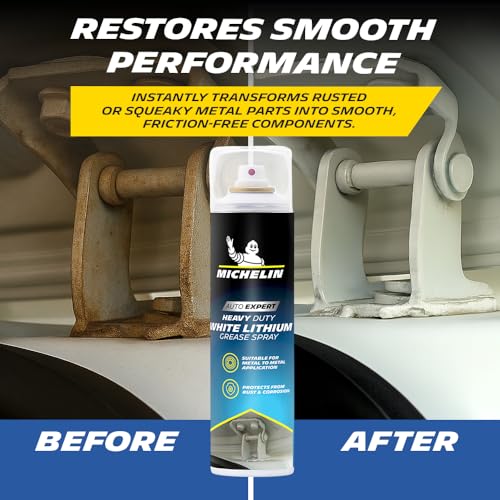 Image of MICHELIN White Lithium Grease Spray 400ml | Heavy-Duty Lubricant for Hinges, Bearings, Machines & Gears | Long-Lasting Protection Against Friction, Rust & Corrosion | Smooth & Noise-Free Performance