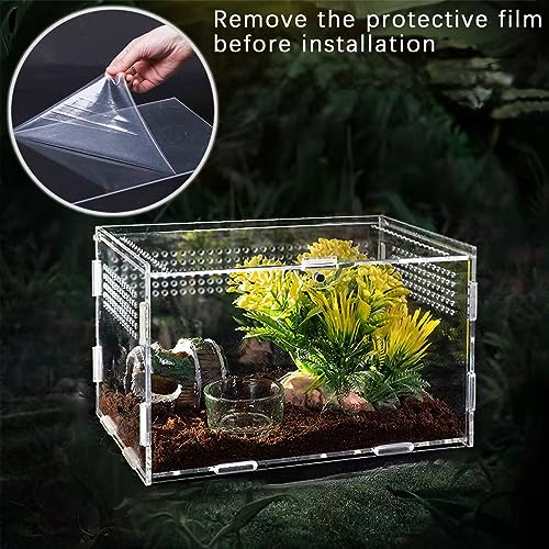 TREELF Micro Habitat Terrarium Enclosure Kit(4pc Set),Jumping Spider Enclosure,Spider Enclosure,Tarantula Enclosure, Acrylic Reptile Enclosure(8 * 4.7 * 4.7 Inches) - Image 5