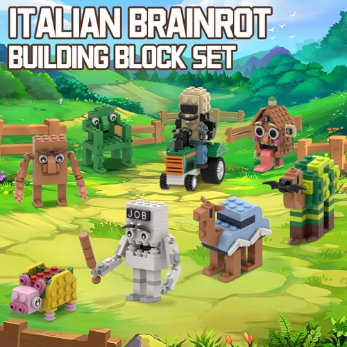 Myth Qholve Italian Brain Rot Unique Cartoon Characters Building Blocks 8 in 1 Educational & Entertaining Gift Idea for Kids Teens & Adults - Image 2