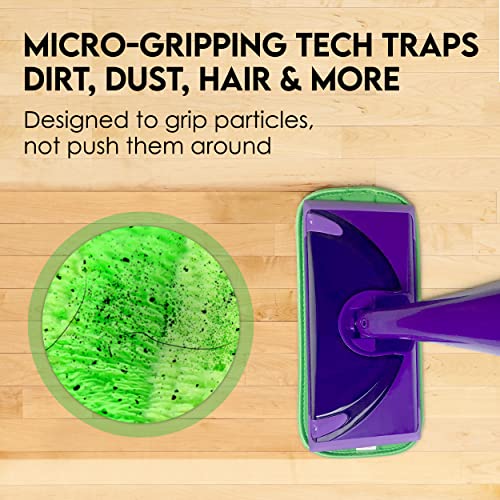 Turbo Mops Reusable Floor Mop Pads - Pack Of 4 Machine Washable, 12-Inch Microfiber Mop Refills - Swiffer Wet Jet Pads Alternative Compatible W/Swiffer - Household Cleaning Tools #TOP3