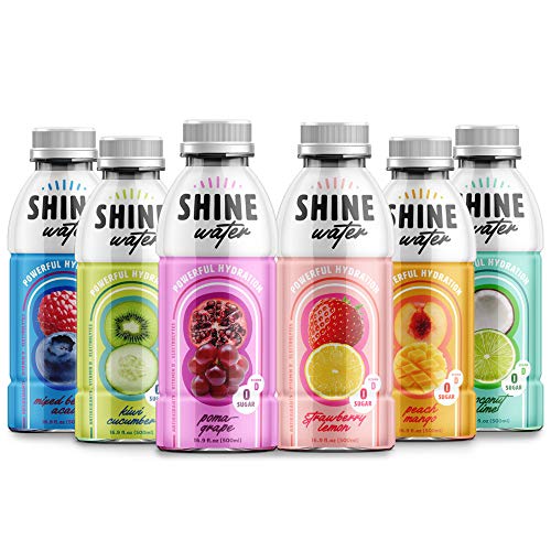 ShineWater Hydration Water, Flavored Drink, Antioxidant Beverage, Zero Sugar, Variety Pack of 12 Bottles
