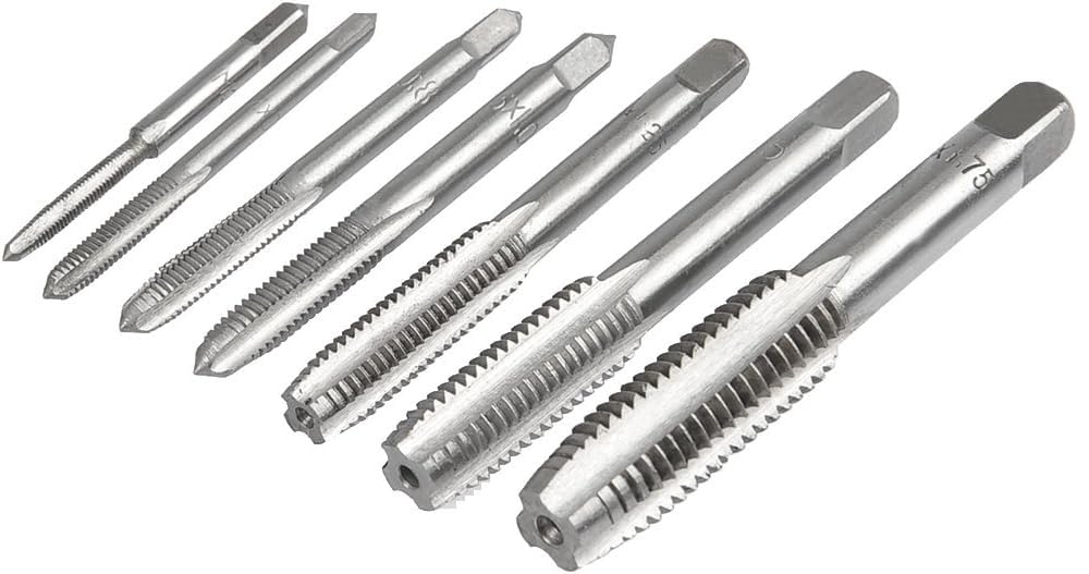 Set di 7 maschi per filettatura, Fixinus HSS M3 M4 M5 M6 M8 M10 M12