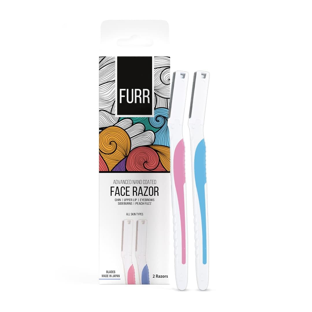 FURR Face Razor for Women | Razor For Eyebrows, Upper Lip, Forehead, Chin | Effortless Hair Removal Experience with Japanese Blade | Can Be Used Up to 5 Times | Pack of 2 (B09HX2D78W) Amazon Price History, Amazon Price Tracker