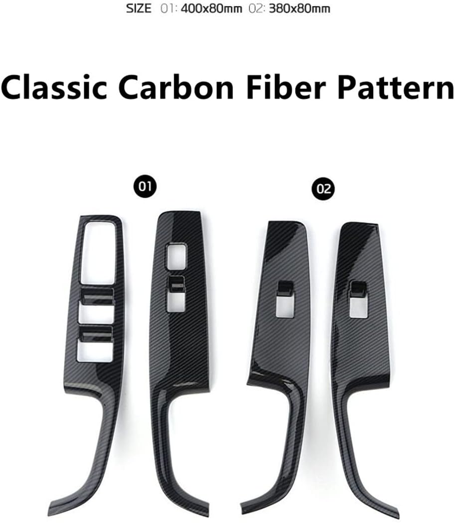 Cnaurda Carbon Fiber Style Window Panel Switch Covers Trim Compatible with Genesis G80(DH) Automotive Accessories