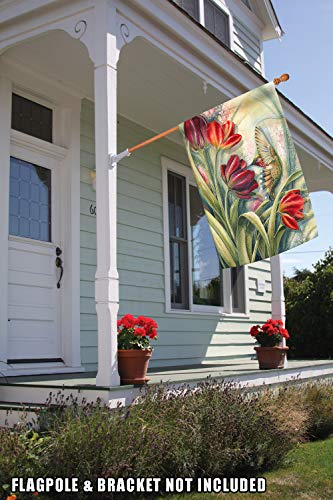 Drapeau de maison extérieur grand format motif oiseau de jardin - 4