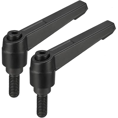 uxcell 2pcs Adjustable Clamping Lever Handle M8 x 20mm Metric Black Oxide Carbon Steel Male Threaded Stud Hand Knobs Rotating Screw Handles Bolts with Locking Lever Black