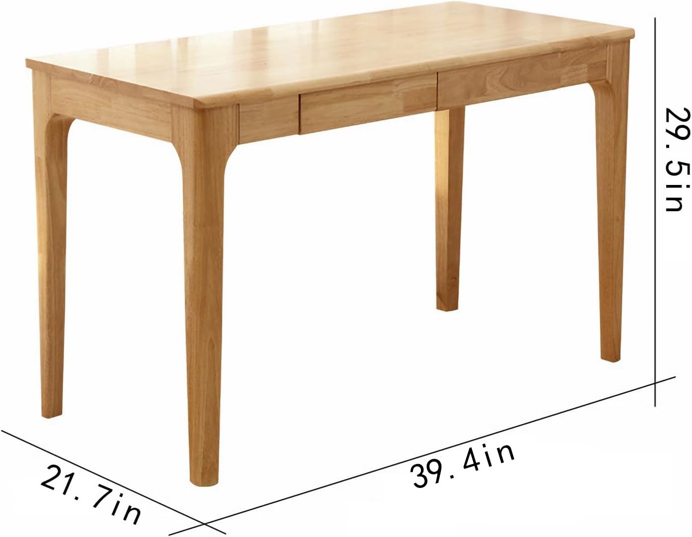 Escritorio de madera maciza con cajones, escritorio de computadora pequeño para espacios pequeños, escritorios de estudio de juegos, oficina en casa para trabajo, escritorio de computadora para 2