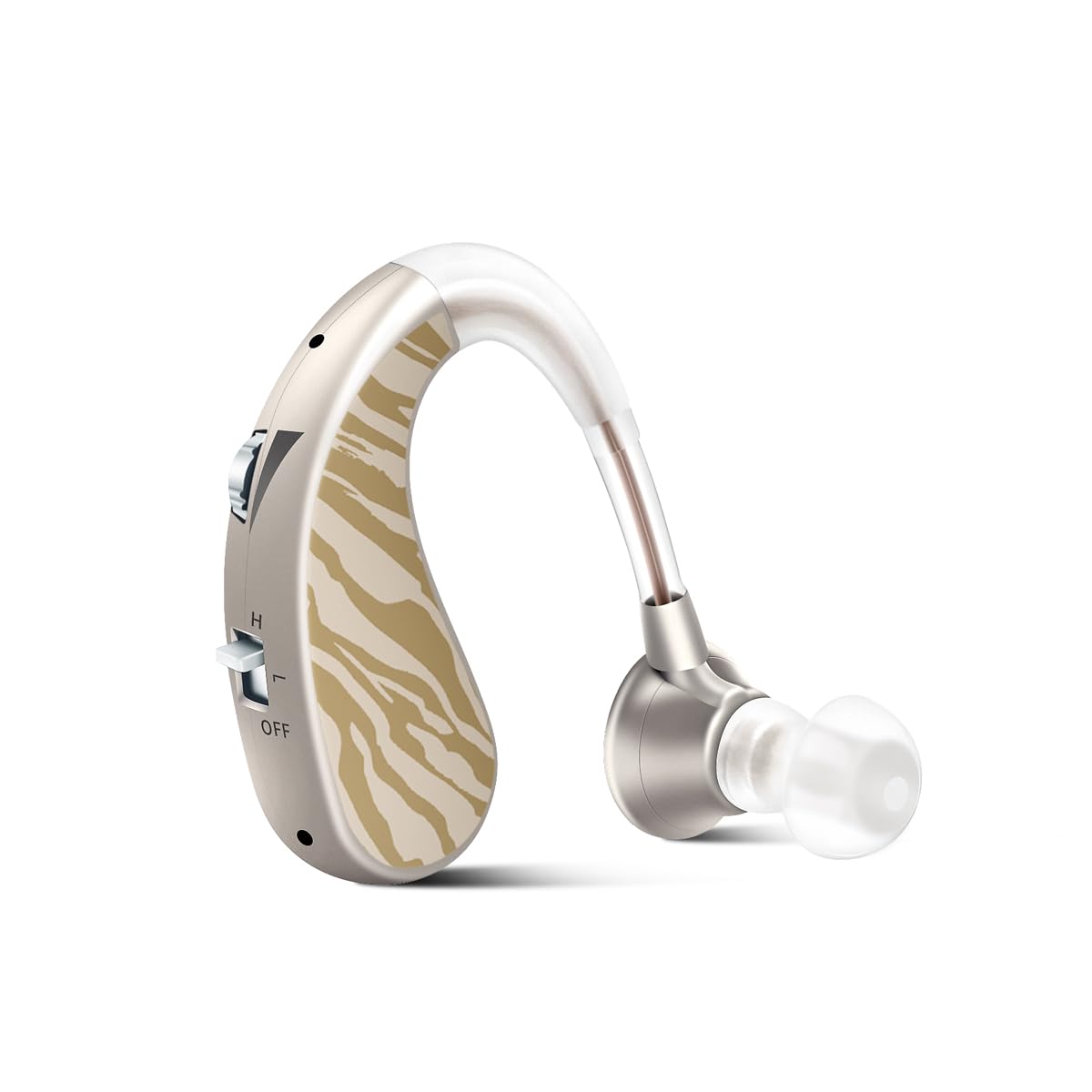 Aufladbares Gerät mit hochauflösendem Klang und Geräuschunterdrückung, Lange Akkulaufzeit, Stilvolle personalisierte Muster für den täglichen Gebrauch，Silber - Eleganter Zebraprint
